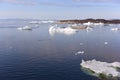 Icebergs on arctic ocean in Greenland Royalty Free Stock Photo