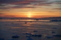 Icebergs on arctic ocean in Greenland Royalty Free Stock Photo