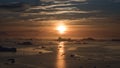 Icebergs on arctic ocean in greenland Royalty Free Stock Photo