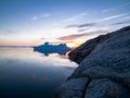 Icebergs on arctic ocean in Greenland Royalty Free Stock Photo