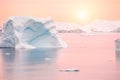 Icebergs at sunset, Greenland