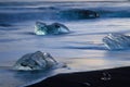 Icebergs on the Beach near Jokulsarlon Glacial Lagoon, Iceland Royalty Free Stock Photo