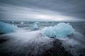 Icebergs and black sand on Jokulsarson Diamond beach Iceland Royalty Free Stock Photo