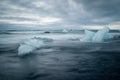 Icebergs and black sand on Jokulsarson Diamond beach Iceland Royalty Free Stock Photo