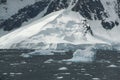 Icebergs, brash ice, mountain icefall