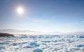 Icebergs float on Jokulsarlon glacier lagoon - Iceland