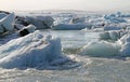 Icebergs float on Jokulsarlon glacier lagoon - Iceland Royalty Free Stock Photo