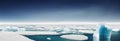 Icebergs floating in arctic panorama