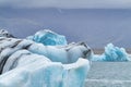 Icebergs floating in the cold water of the Jokulsarlon glacial lagoon. Vatnajokull National Park, in the southeast Royalty Free Stock Photo