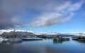 Icebergs floating in Jokulsarlon glacial river lagoon in south e Royalty Free Stock Photo