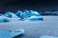 Icebergs floating at Solheimajokull Glacier near Vik in Iceland Royalty Free Stock Photo