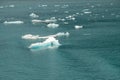 Icebergs at Hubbard Glacier in Alaska as viewed from a cruise ship Royalty Free Stock Photo