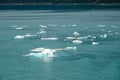 Icebergs at Hubbard Glacier in Alaska as viewed from a cruise ship Royalty Free Stock Photo