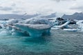 Icebergs in Icelands Joekulsarlon Bay Royalty Free Stock Photo
