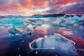 Icebergs in Jokulsarlon glacial lagoon