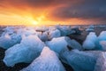 Jokulsarlon during sunrise, Iceland