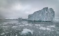 Icebergs melting on arctic ocean