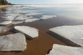 Icebergs melting on Whitefish Bay, Paradise, Upper Peninsula of Michigan Royalty Free Stock Photo