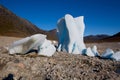 Icebergs in the middle of a dried out lake