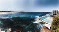 Icebergs pool with people and sea at Bondi Beach in Sydney, Australia Icebergs Pool and Sea SYDNEY,NSW,AUSTRALIA Royalty Free Stock Photo