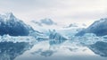 Serene Glacier Lake With Floating Icebergs