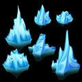 Icebergs set of different shape and size