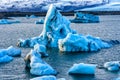 Icebergs in a spectacular glacial lagoon at sunset Jokusarlon, Iceland