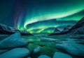 Icebergs under the northern lights v5 Royalty Free Stock Photo