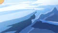 Icebergs and warmth from the sun illustration