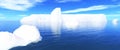 Icebergs in water and blue sky 01 Royalty Free Stock Photo