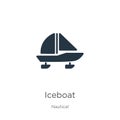 Iceboat icon vector. Trendy flat iceboat icon from nautical collection isolated on white background. Vector illustration can be