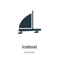 Iceboat vector icon on white background. Flat vector iceboat icon symbol sign from modern nautical collection for mobile concept