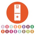 The icebox icon. Fridge and refrigerator symbol. Flat