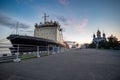 Icebreaker `Dixon` at the pier in the city of Arkhangelsk