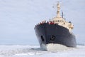 Icebreaker on the frozen sea Royalty Free Stock Photo