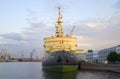 The icebreaker `Krasin` on the evening Neva. St. Petersburg