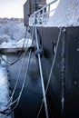 Icebreaker `Lenin` in trade port in Murmansk, Kola Peninsula, Russia