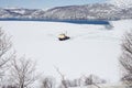 Icebreaker `Magadan` in Nagaevo Bay Royalty Free Stock Photo