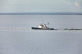 Icebreaker `Mudyug` goes through an ice field