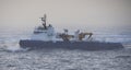 Icebreaker ship in the Arctic, Beaufort sea ice