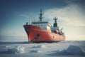 Icebreaker ship arctic. Generate AI Royalty Free Stock Photo