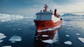 Icebreaker ship on the ice