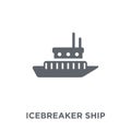 icebreaker ship icon from Transportation collection.