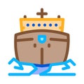 Icebreaker ship icon vector outline symbol illustration