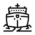 Icebreaker ship icon vector outline symbol illustration