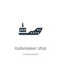 Icebreaker ship icon vector. Trendy flat icebreaker ship icon from transportation collection isolated on white background. Vector Royalty Free Stock Photo