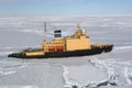 Icebreaker working in the pack Ice Royalty Free Stock Photo