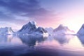 Icecaps in the Antarctica with iceberg in the ocean