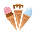 Icecream badge food logo vector illustration.