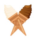 Icecream badge food logo vector illustration.